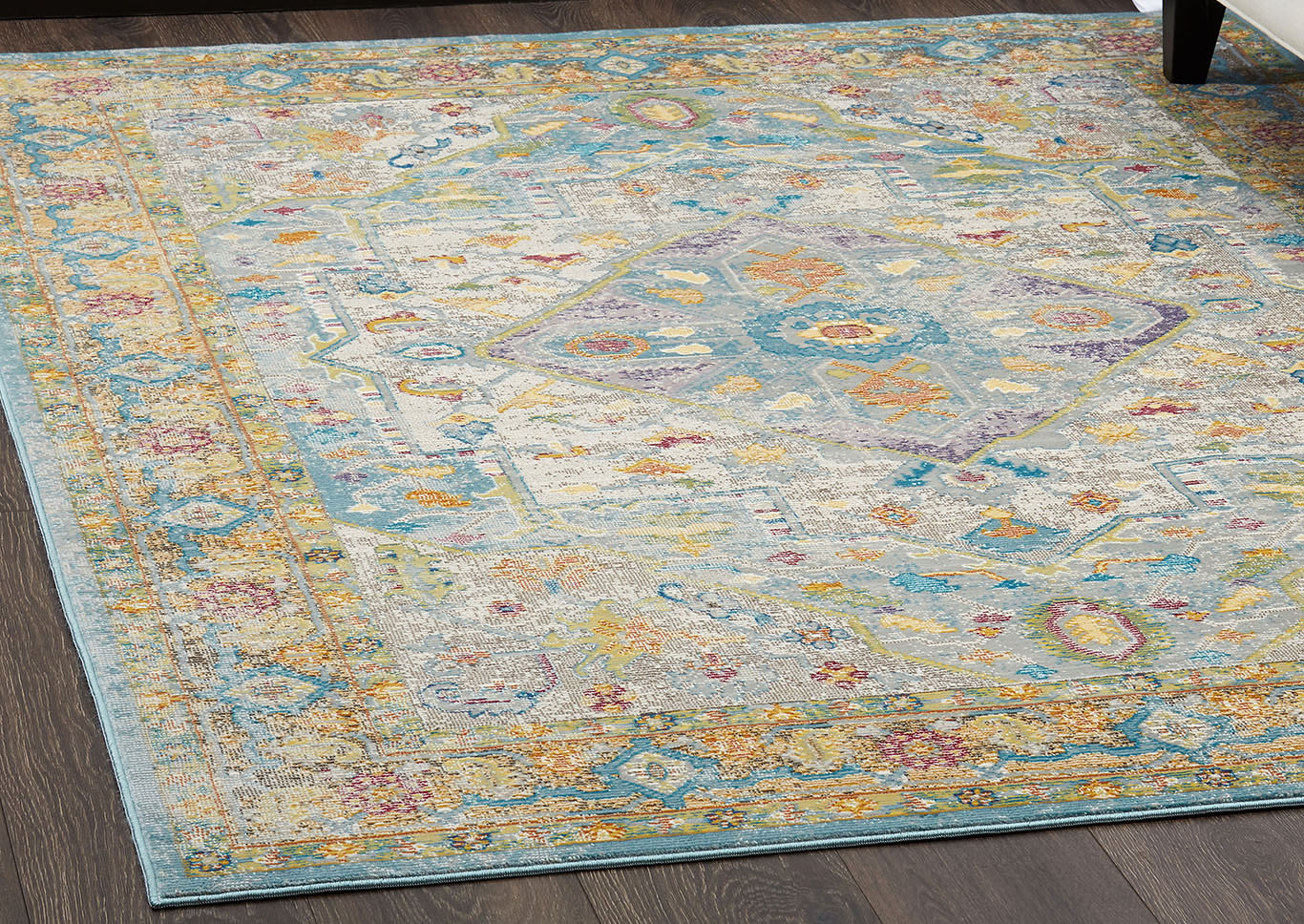 Home Dynamix Nicole Miller Parlin Peony Oriental Area Rug 31"x47" Medallion Gray/Yellow,Home Dynamix